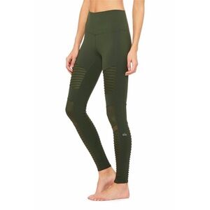 Alo Yoga. Hunter green moto leggings. Great condition. A Little Rock and Roll.